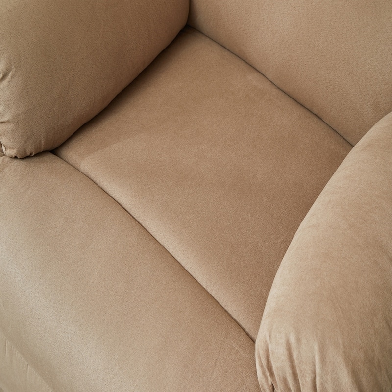Mocha Manual Recliner Chair, Pillow Arms for Bedroom Living