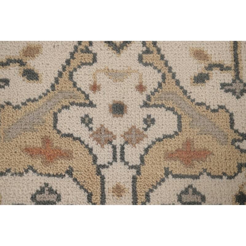 Oushak Runner Rug Hand-Knotted Wool Carpet - 2'7"x 9'11"