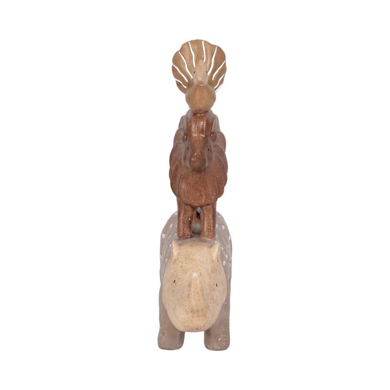 Decorative Stacked Animal Figurines - 8" Multi