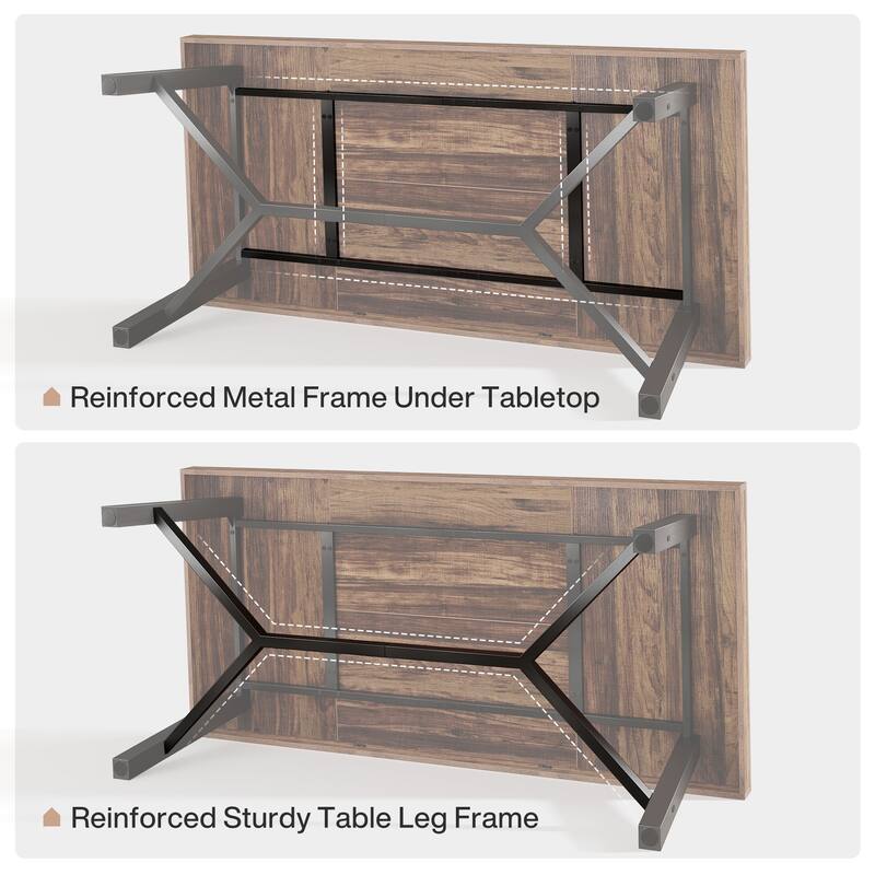 Large Rectangle Kitchen Table with Reinforced Legs
