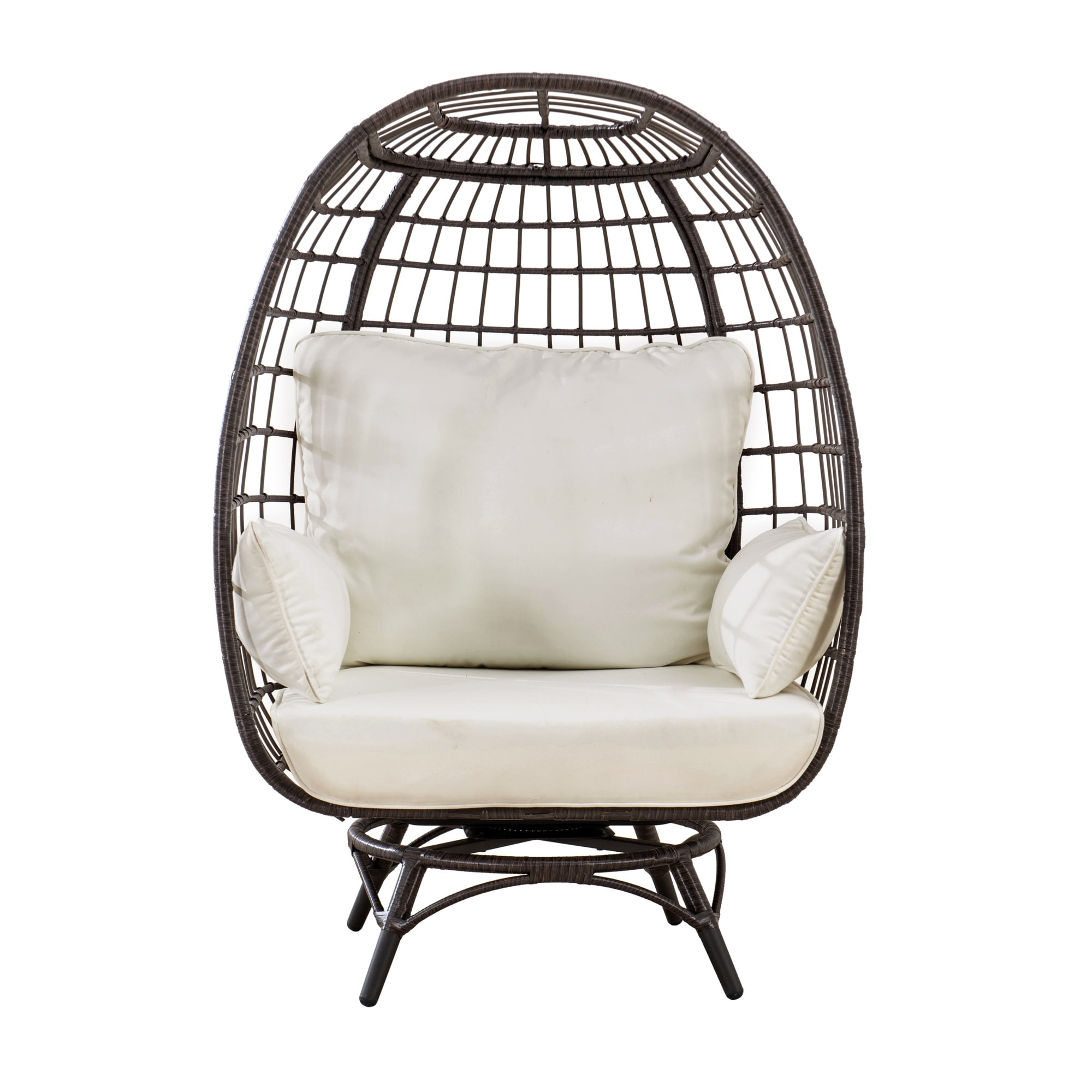 Shop Sunjoy Brown Swivel Egg Cuddle Chair Overstock 30599093