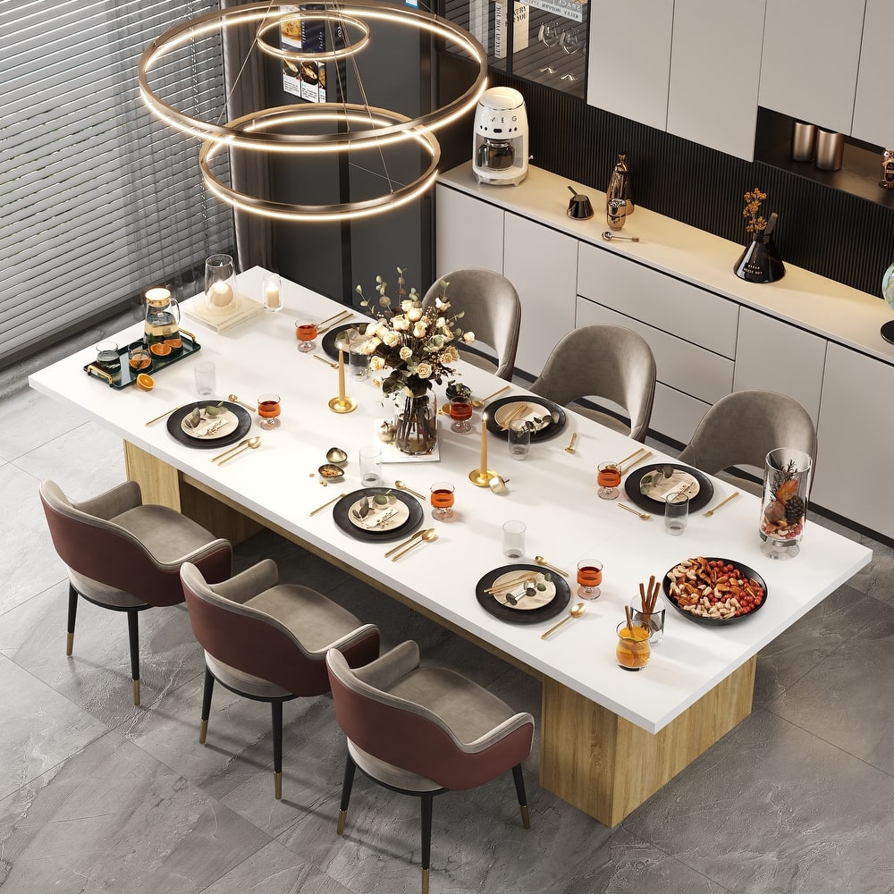 Large 118" Wood Dining Table,Meeting Table for Dining,Office Room - 126"L