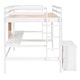 preview thumbnail 8 of 12, Multifunctional Design Loft Bed with Built-in Writing Desk and Shelves, Efficient space, Full size, White