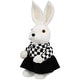 preview thumbnail 5 of 4, Girl Easter Rabbit Figurine in Checkered Dress -10"