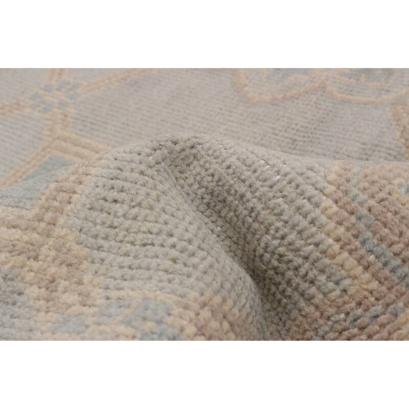 ECARPETGALLERY Hand-knotted Royal Oushak Grey Wool Rug - 6'3 x 8'11