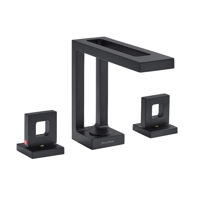 Pierre Widespread, Double Handle, Bathroom Faucet - Matte Black