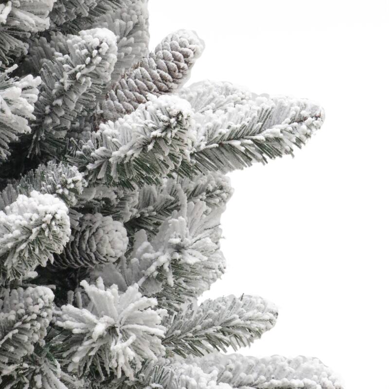 Puleo International 6.5 ft. Pre-lit Flocked ‎Bennington Fir Tree