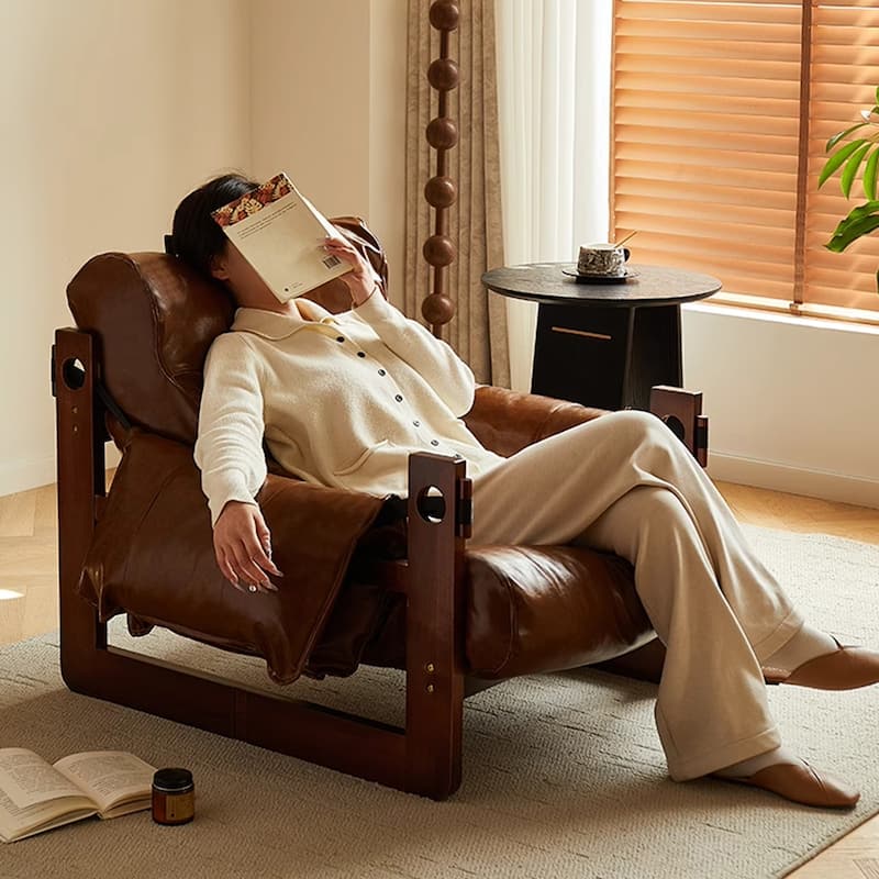 Retro Modern Leather Lounge Chair