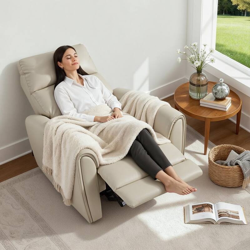 MCombo Power Small Recliners, Modern Zero Wall Hugger Recliners Chair with Lumbar Support, USB and Charging Ports, FSC Certified