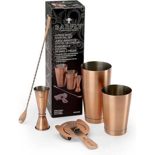 Mercer Culinary M37101ACP Barfly 5Piece Mixology Basic Set, Antique