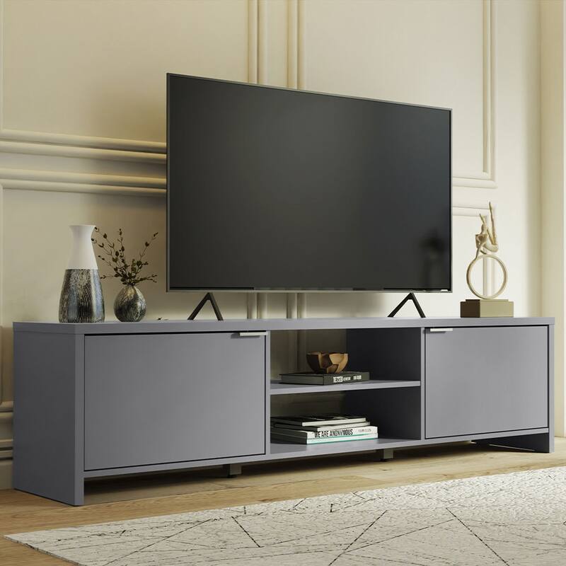 Madesa TV Stand Large Media Console with Cable Management for 65, 75 Inch Media Storage - 80 inches