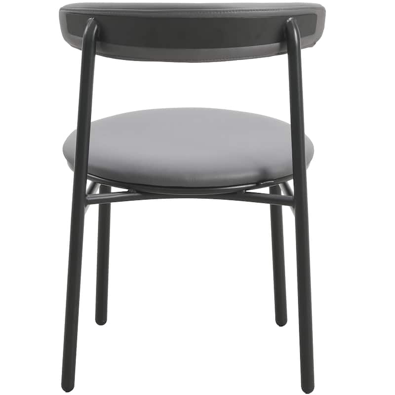 Lume Modern Dining Chairs Polyester Fabric Seat with Steel Legs by LeisureMod