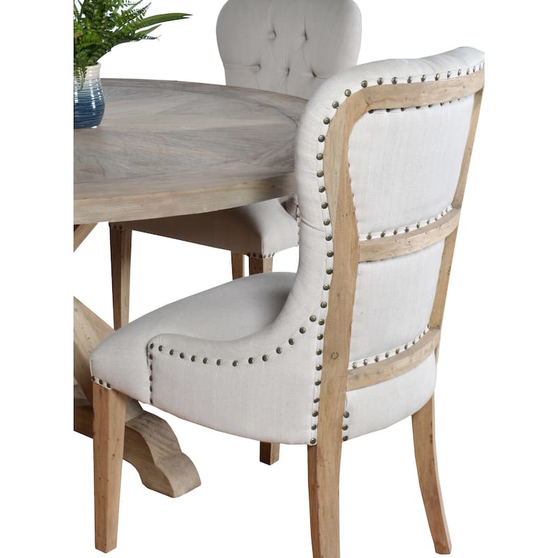 Farmhouse Diamond 48'' Round Dining Table Set of 5