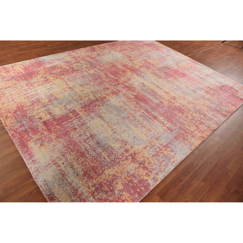 Contemporary Abstract Area Rug Hand-Knotted Wool Carpet - 7'11"x 10'3"