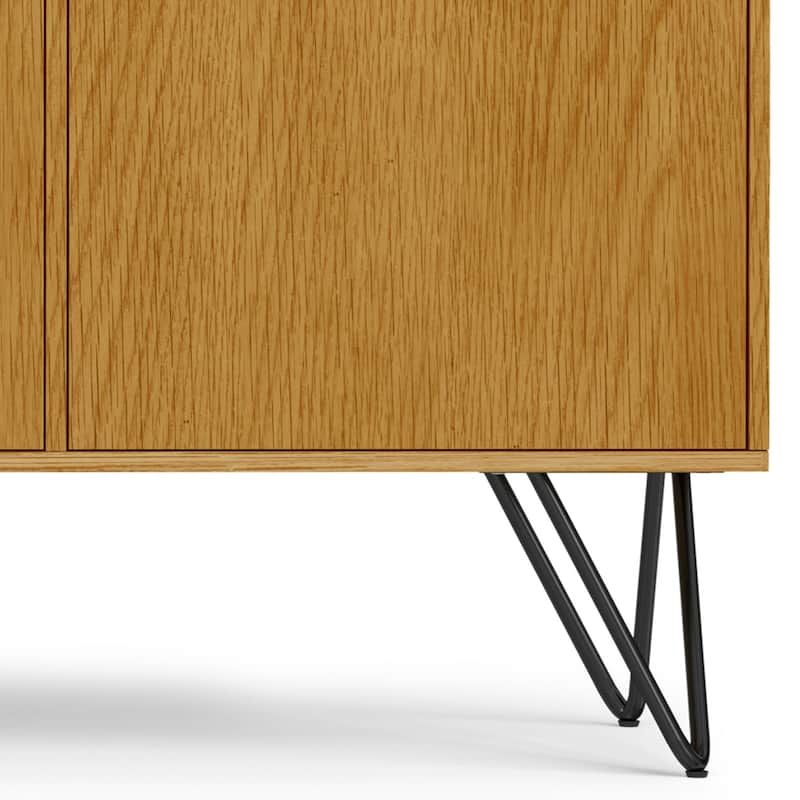 WYNDENHALL Moreno SOLID MANGO WOOD and Iron 60 x 18 inch Rectangle Contemporary 3 Door Sideboard Buffet - 60 inch Wide