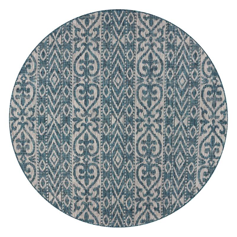 Sevita Sadie Ikat Striped Durable Performance Indoor/Outdoor Area Rug