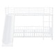 preview thumbnail 64 of 70, Metal Bunk Bed with Slide and Door, Twin Over Twin/Full Over Full Low Bunk Bedframe with Fence Guardrails and Ladder for 2 Kids