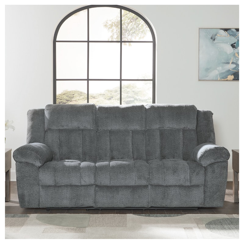 Signature Design by Ashley Tip-Off Power Reclining Sofa - 91"W x 42"D x 45"H - Gray