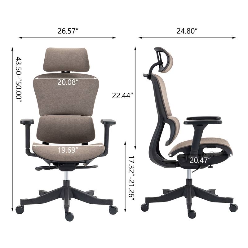 Ergonomic Mesh Office Chair with Adjustable Height 4D Armrests and Recliner for Home Office Gaming