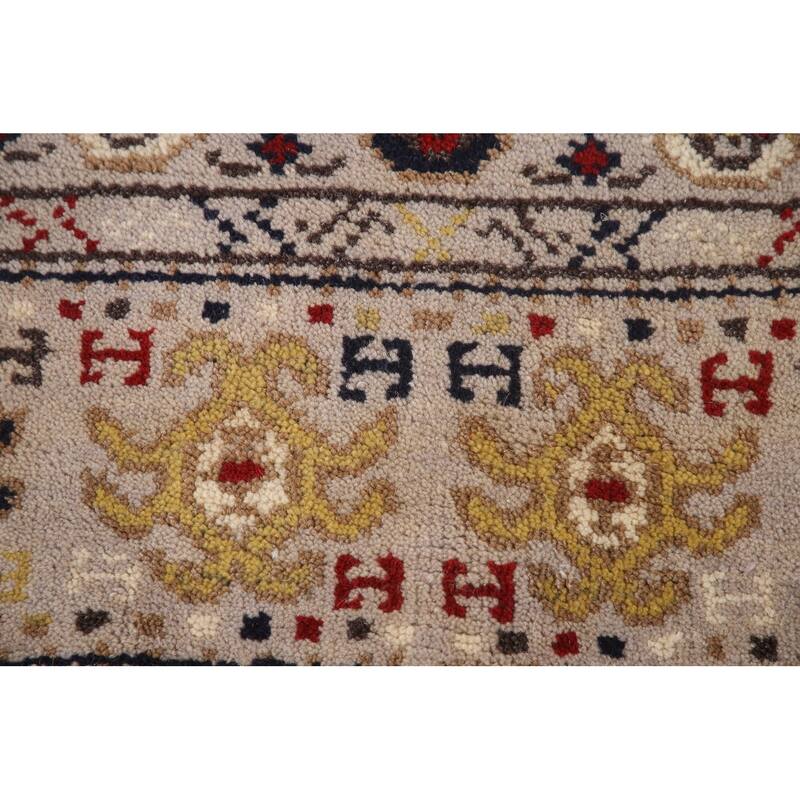 Tribal Geometric Khotan Runner Rug Hallway Handmade Wool Carpet - 2'6"x 10'0"