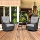 preview thumbnail 89 of 110, Pocassy 3-Piece Outdoor Swivel Bistro Set, Wicker Rocking Chairs