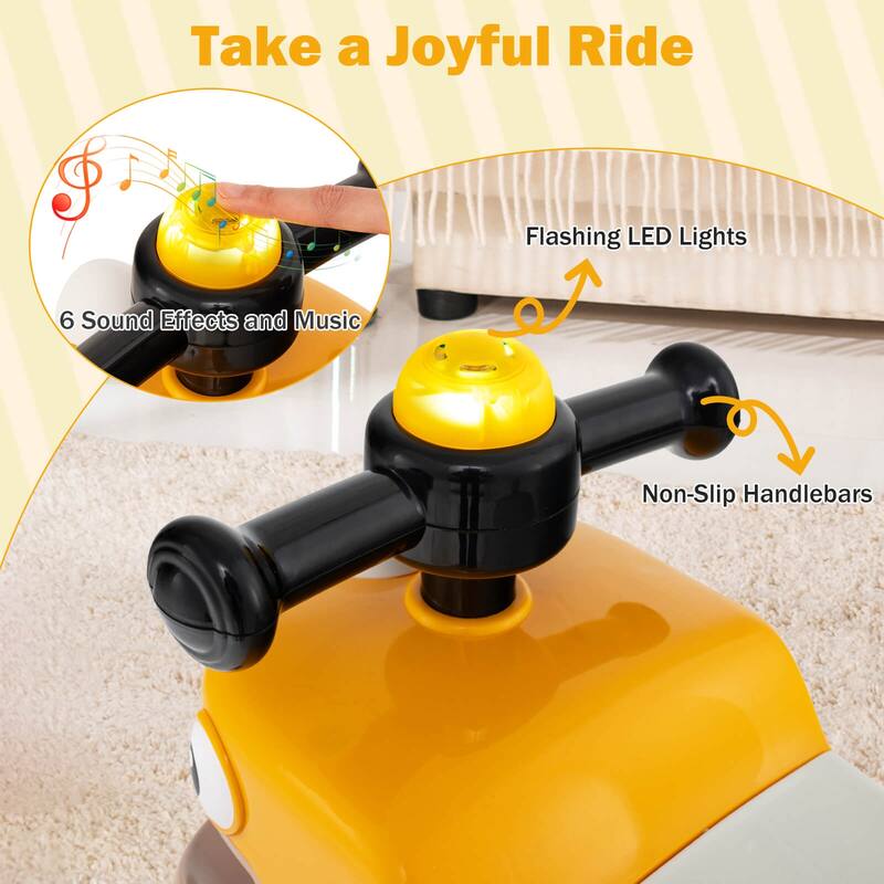 Babyjoy Ride on Toy Baby Dinosaur Sliding Car with4 Universal Casters - See Details