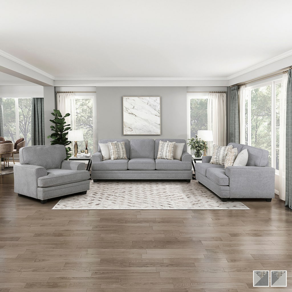 Pombal 3-Piece Chenille Living Room Sofa Set