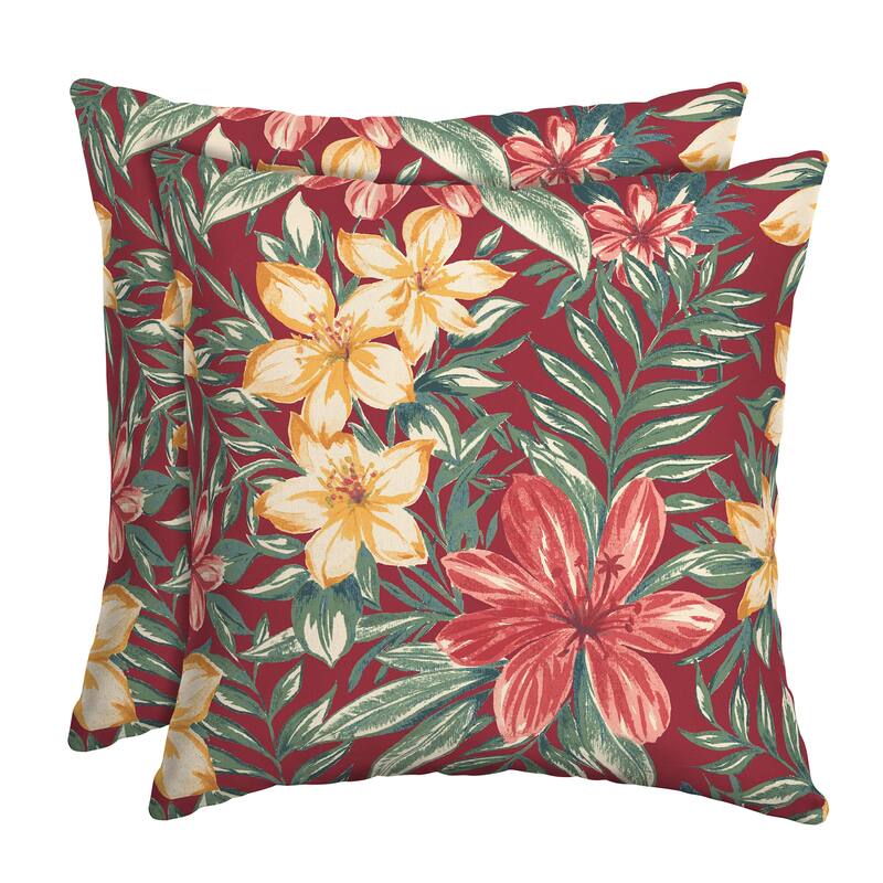 ARDEN 16 x 16 in Outdoor Square Throw Pillow - 2 Count - Ruby Clarissa Tropical