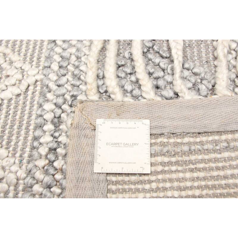 ECARPETGALLERY Braid weave Sienna Grey Wool Rug - 5'3 x 7'4