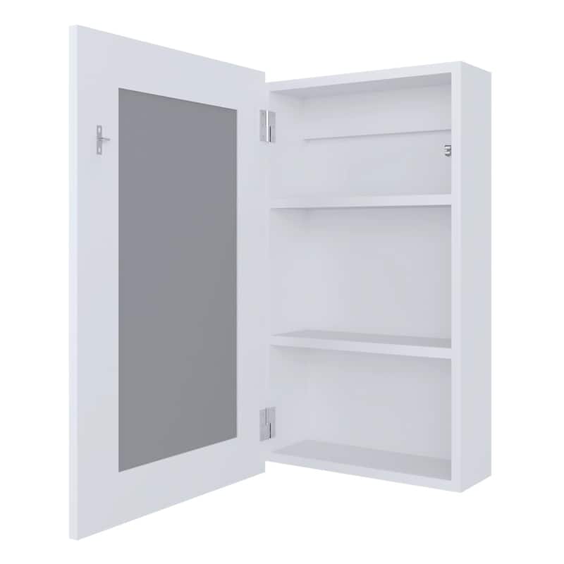 Wall-Mounted Medicine Cabinet with Mirror, 3 Internal Shelves, Space-Saving Design for Bathroom, Black Finish