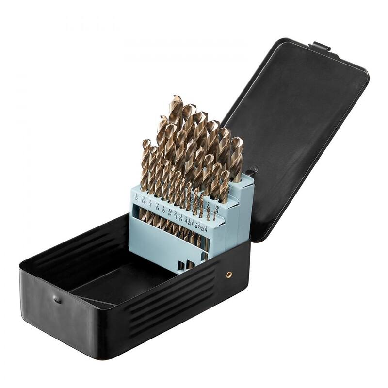 Black M35 Cobalt 29pcs Drill Bit Set with 135 Split Point and Storage Case - 7.08 x 4.33 x 2.16 in