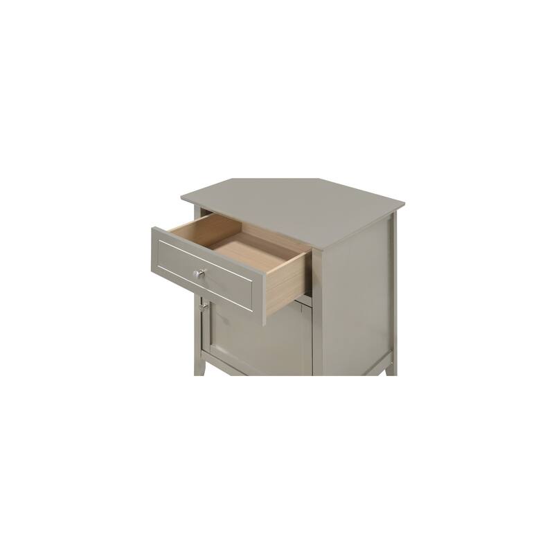 Silver Champagne Nightstand 25x19x15 Transitional Bedside Table with Three Drawers, Compact Stylish Storage for Bedrooms