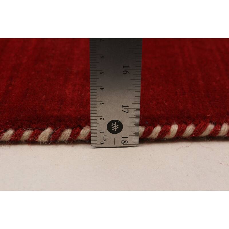 Kashkuli Gabbeh Red Rug 8'1" x 8'1" - 8'1 x 8'1