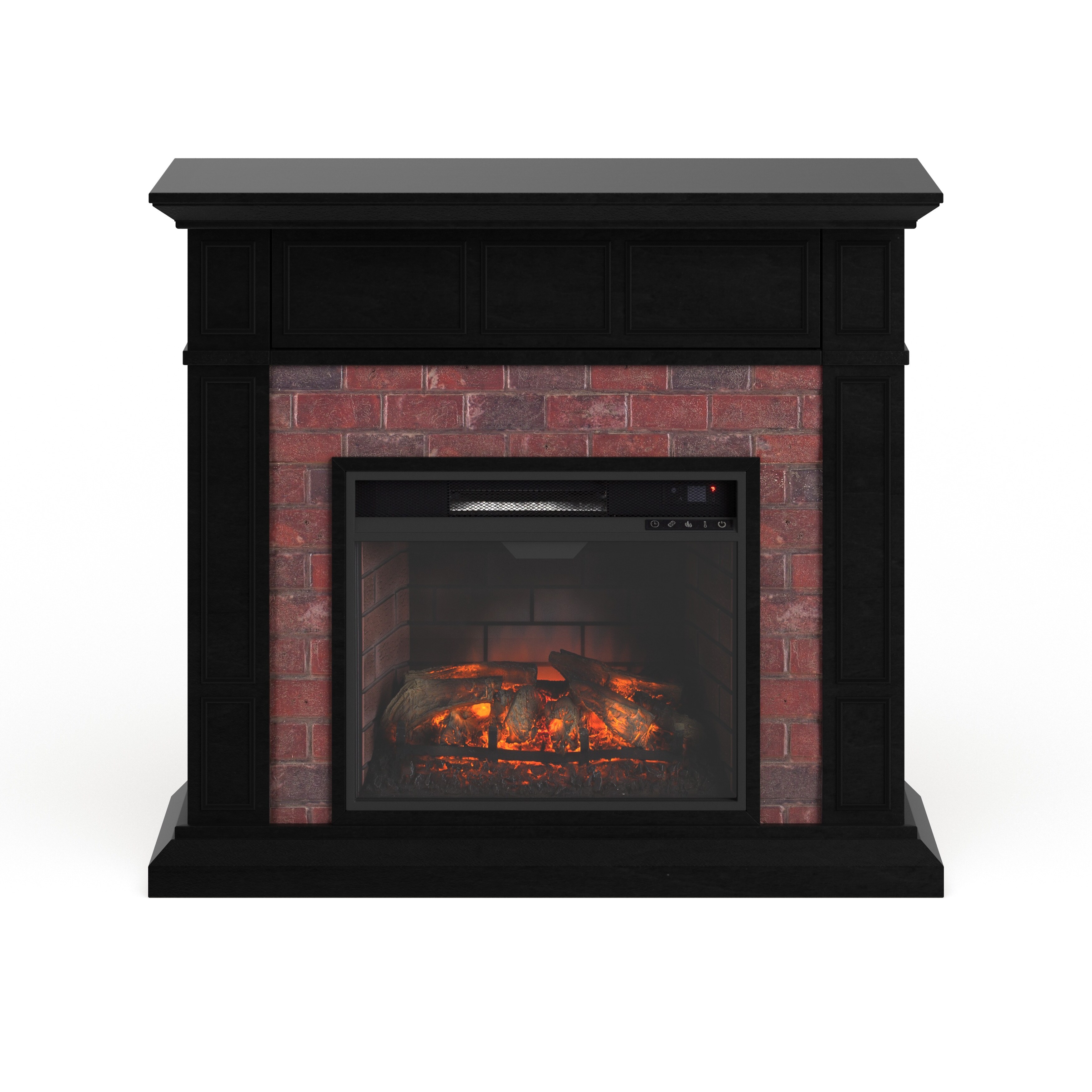 Shop Kerns Black And Red Faux Brick Infrared Electric Media