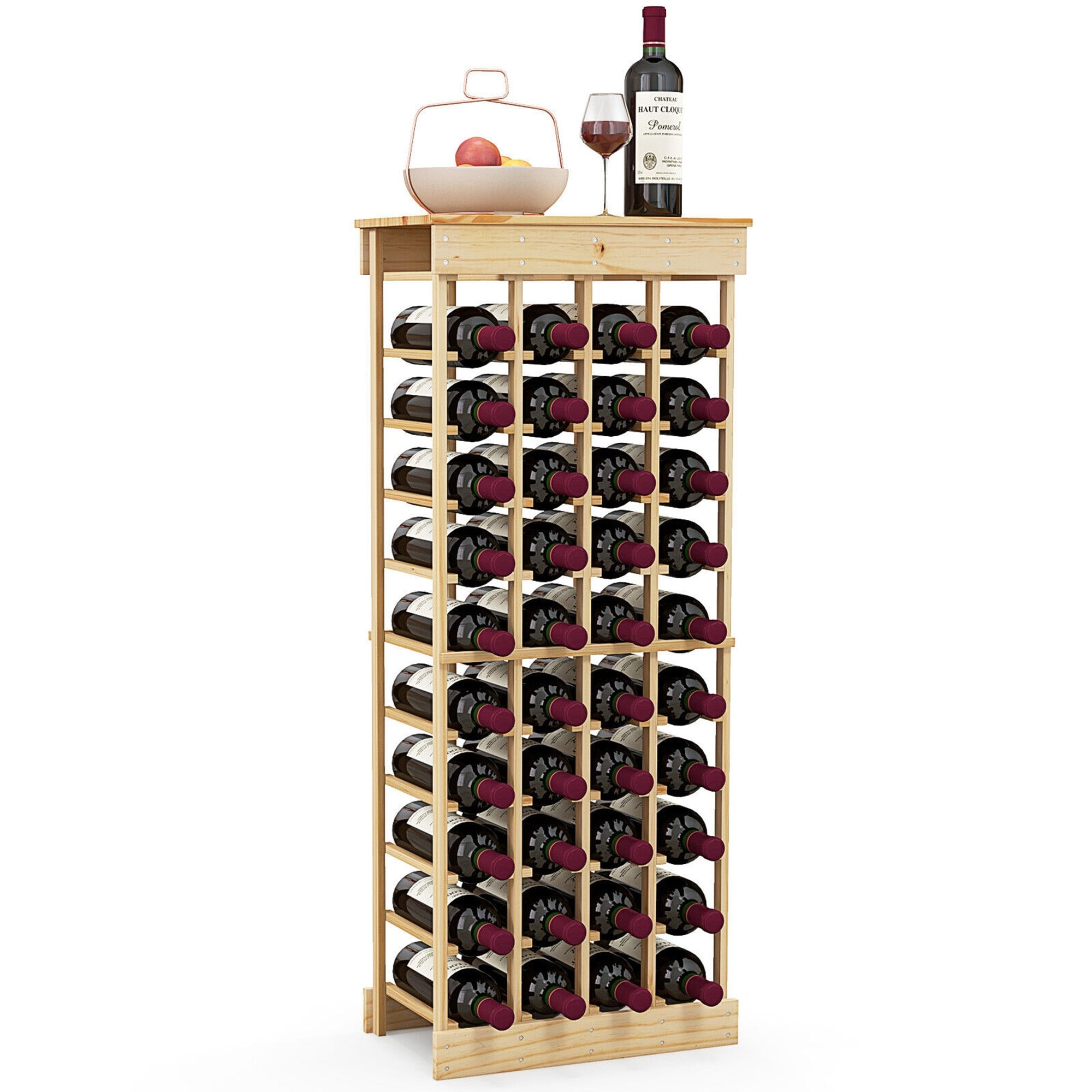 Juexica Stackable Wooden Wine Rack - Holds 36 Bottles, Modular DIY Storage For Cabinet Or Countertop