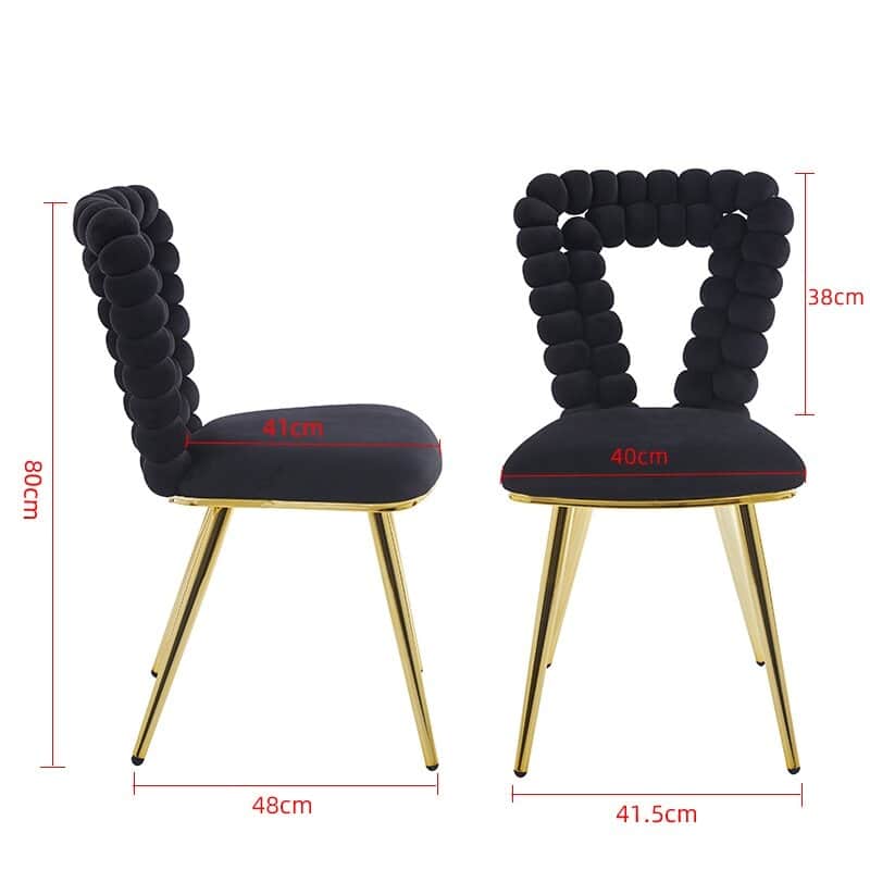 Modern chair(set of 4 ) with iron tube legs, soft cushions and comfortable backrest, hairball back