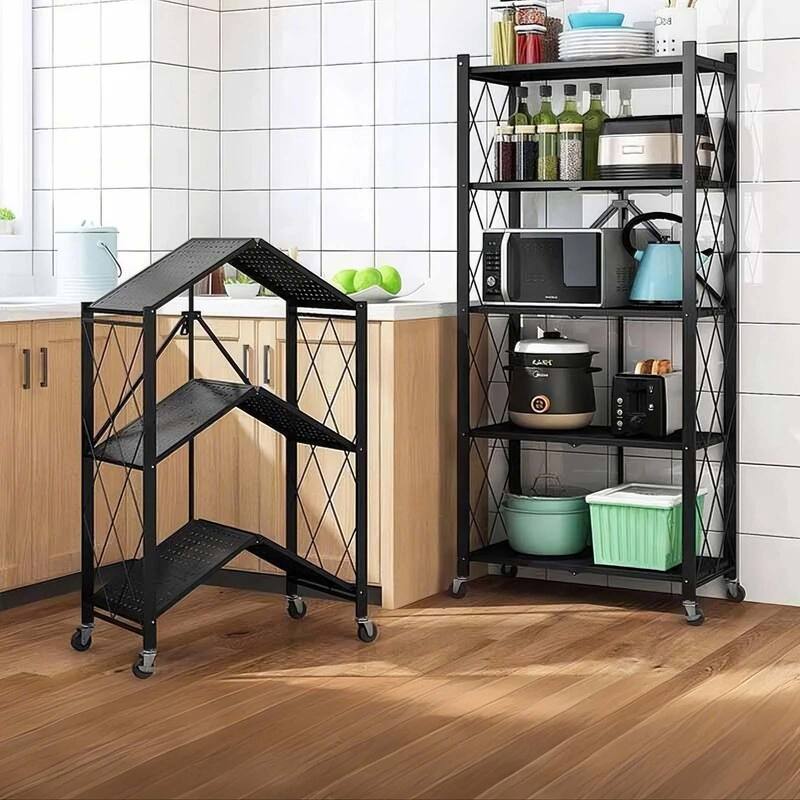 5-Tier Metal Storage Shelving Unit Foldable Storage Rack