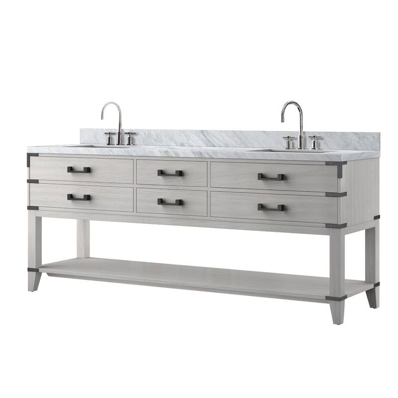 Norwalk Bath Vanity Carrara Marble Top, Sink and Faucet