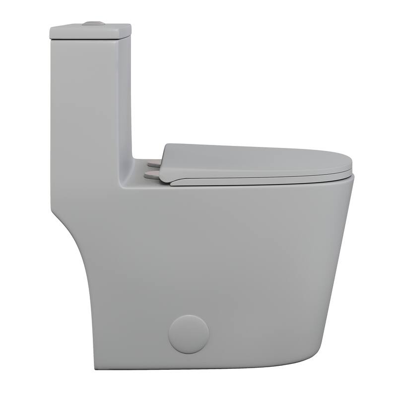 Dreux One Piece Elongated Dual Flush Toilet In Matte Grey 0.95/1.26 Gpf - 27.56" x 15.75" x 29.53"