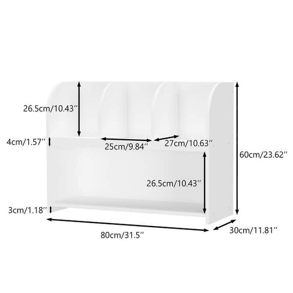 Kids Bookcase with 4 Compartments for Children's Room