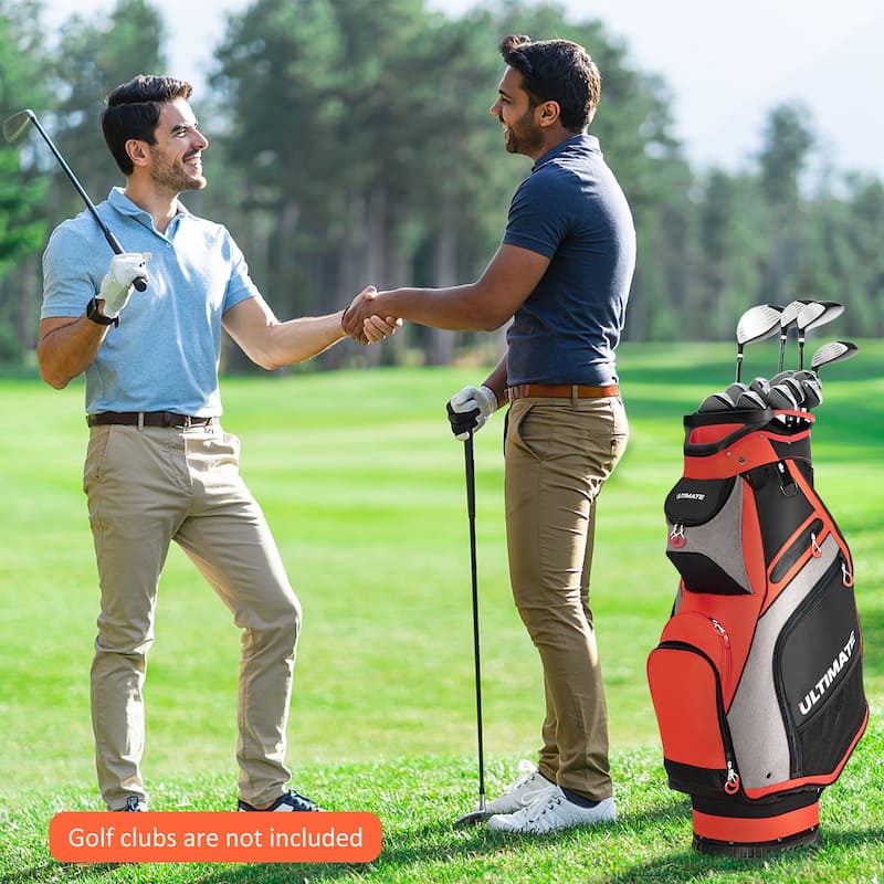 10.5'' Golf Stand Bag w/14 Way Dividers Rain Hood 7 Zippered Pockets - See Details