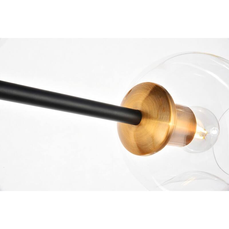 Cavoli 7 light in Light Antique Brass and Flat Black Pendant - Light Antique Brass and Flat Black