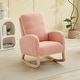 preview thumbnail 49 of 75, Upholstered Rocking Chair Nursery Chair with High Back and Side Pocket