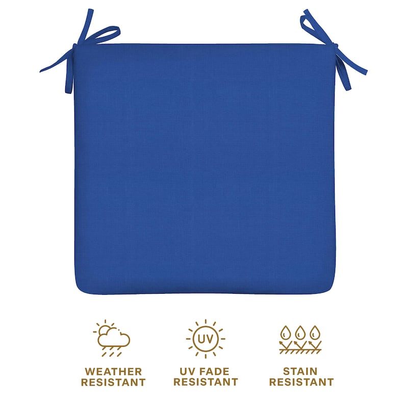 Outdoor Universal Seat Cushion (2-Pack) - 18" wide x 17.5" deep x 2.5" thick