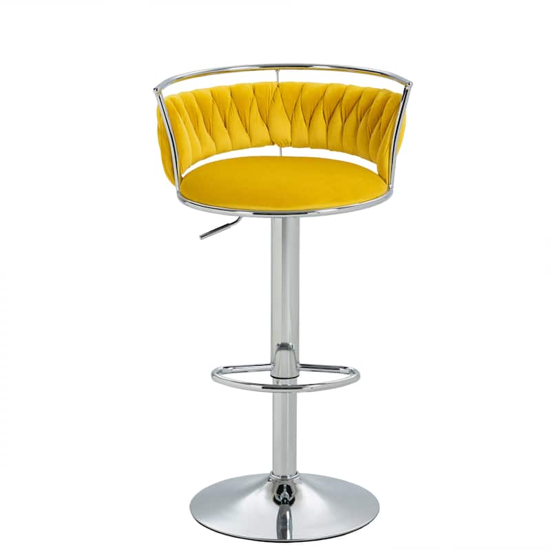 Modern Velvet 26" Adjustable Swivel Bar Stools (Set of 4)