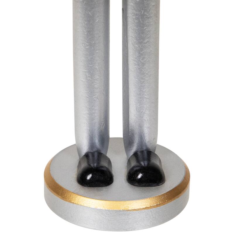 14" Red and White Wooden Christmas Nutcracker with Horn