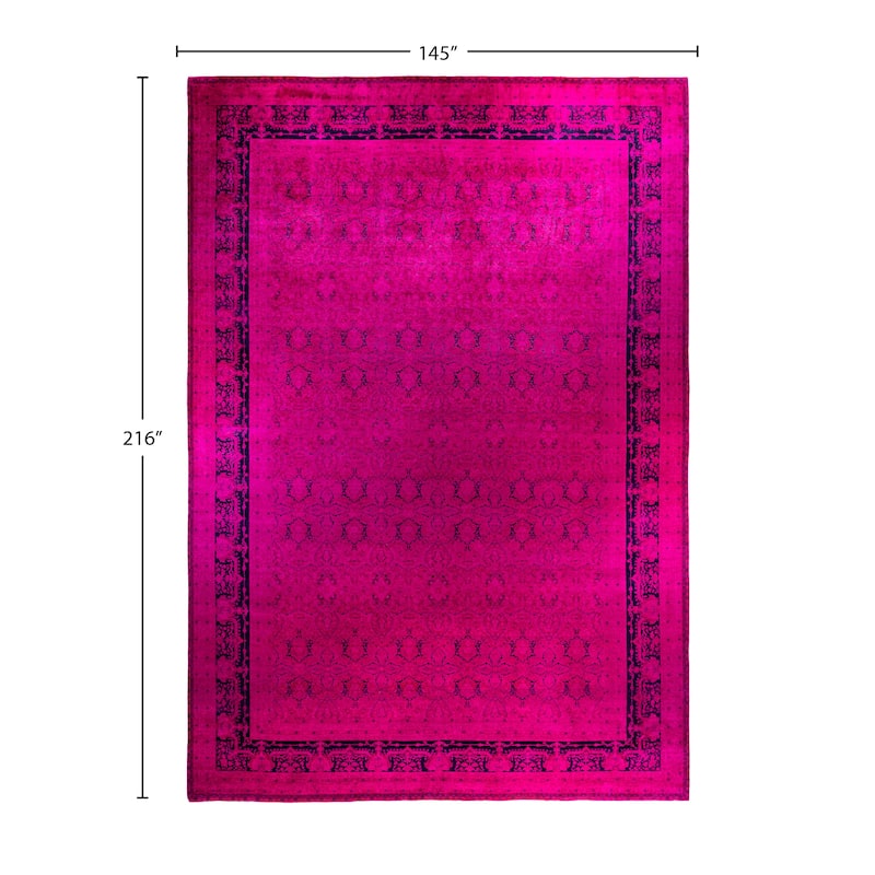 Overdyed One-of-a-Kind Hand-Knotted Area Rug - Pink - 12' 1" x 18' 0"
