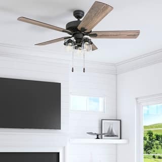 52" Prominence Home Briarcrest Bronze Farmhouse LED Ceiling Fan with Light, Pull Chain