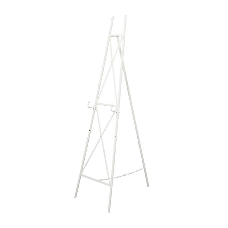 White Metal Tall Adjustable 2 Tier Display Easel with Chain Support