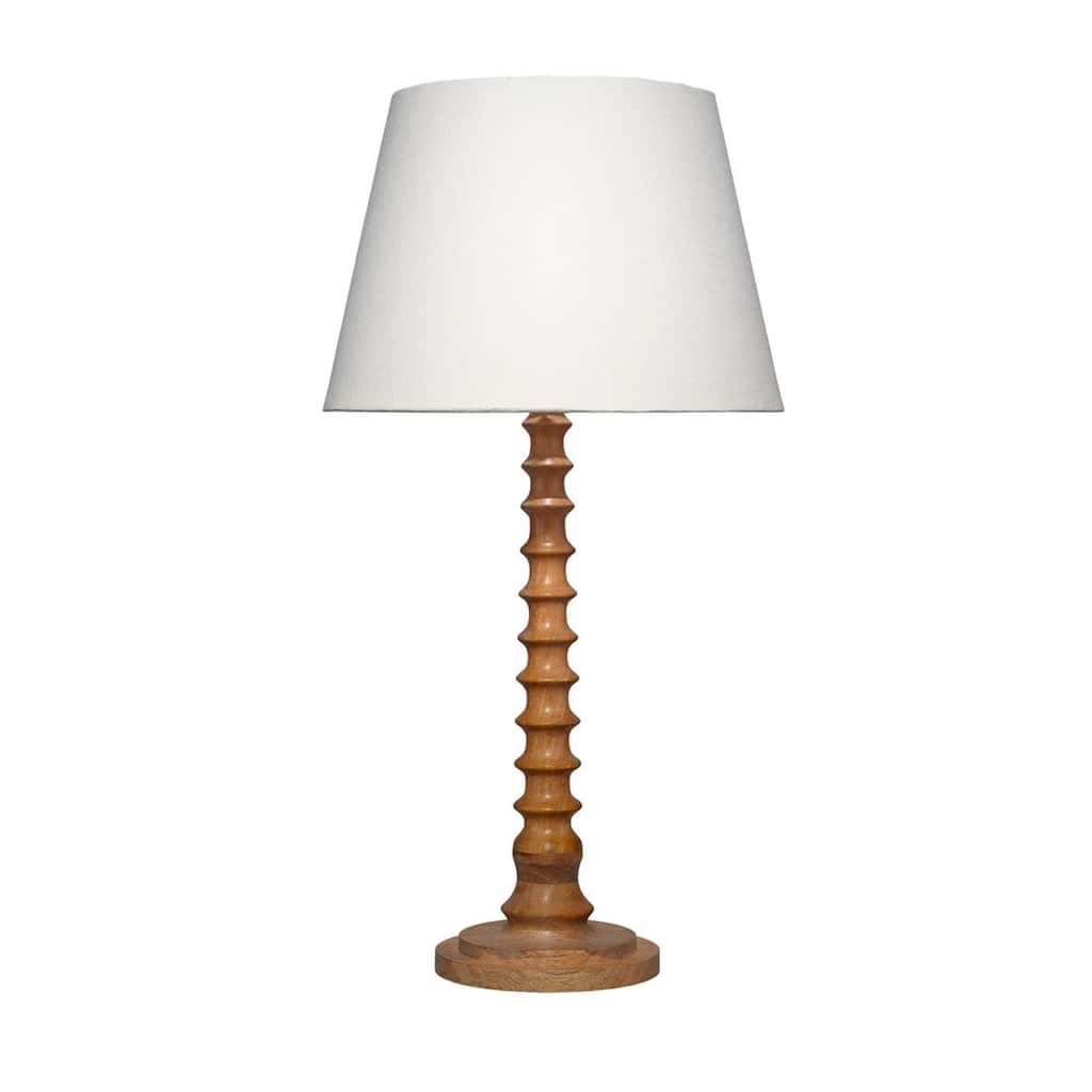 Dio 31 Inch Table Lamp, White Slub Drum Shade, Brown Turned Wood Base